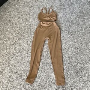 SET Active Women's Brown Sports Bra and Leggings Set